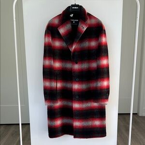 Strellson Men's Bold Plaid Trench Coat